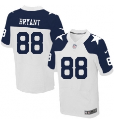Men's Nike Dallas Cowboys #88 Dez Bryant Elite White Throwback Alternate NFL Jersey