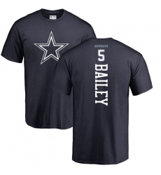 NFL Nike Dallas Cowboys #5 Dan Bailey Navy Blue Backer T-Shirt