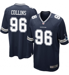 Men's Nike Dallas Cowboys #96 Maliek Collins Game Navy Blue Team Color NFL Jersey