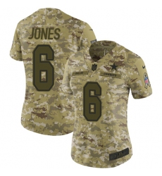 Women's Nike Dallas Cowboys #6 Chris Jones Limited Camo 2018 Salute to Service NFL Jersey