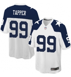 Men's Nike Dallas Cowboys #99 Charles Tapper Game White Throwback Alternate NFL Jersey