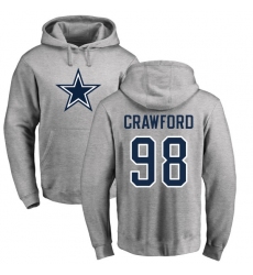 NFL Nike Dallas Cowboys #98 Tyrone Crawford Ash Name & Number Logo Pullover Hoodie