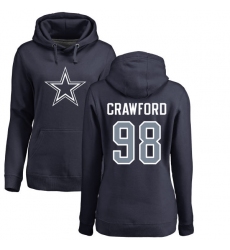 NFL Women's Nike Dallas Cowboys #98 Tyrone Crawford Navy Blue Name & Number Logo Pullover Hoodie