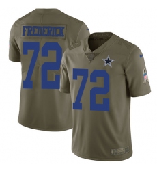 Men's Nike Dallas Cowboys #72 Travis Frederick Limited Olive 2017 Salute to Service NFL Jersey