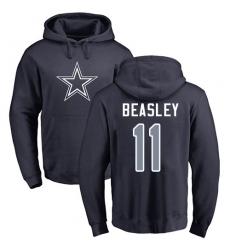 NFL Nike Dallas Cowboys #11 Cole Beasley Navy Blue Name & Number Logo Pullover Hoodie