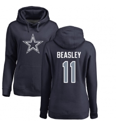 NFL Women's Nike Dallas Cowboys #11 Cole Beasley Navy Blue Name & Number Logo Pullover Hoodie