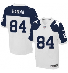 Men's Nike Dallas Cowboys #84 James Hanna Elite White Throwback Alternate NFL Jersey