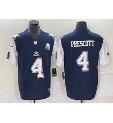 Men's Nike Dallas Cowboys #4 Dak Prescott Navy 2023 F.U.S.E. Vapor Limited Stitched Football Jerseys