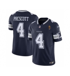 Men's Nike Dallas Cowboys #4 Dak Prescott Navy 2023 F.U.S.E. Walter Payton Vapor Limited Football Stitched Jersey