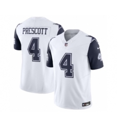 Men's Nike Dallas Cowboys #4 Dak Prescott Thanksgiving White 2023 F.U.S.E. Vapor Limited Stitched Football Jersey