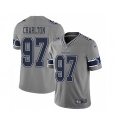 Men's Dallas Cowboys #97 Taco Charlton Limited Gray Inverted Legend Football Jersey