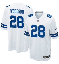 Men's Nike Dallas Cowboys #28 Darren Woodson Game White NFL Jersey