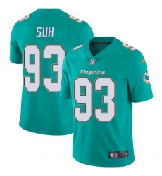 Men's Nike Miami Dolphins #93 Ndamukong Suh Aqua Green Team Color Vapor Untouchable Limited Player NFL Jersey