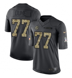 Youth Nike Miami Dolphins #77 Adam Joseph Duhe Limited Black 2016 Salute to Service NFL Jersey