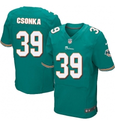 Men's Nike Miami Dolphins #39 Larry Csonka Elite Aqua Green Team Color NFL Jersey