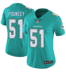 Women's Nike Miami Dolphins #51 Mike Pouncey Aqua Green Team Color Vapor Untouchable Limited Player NFL Jersey