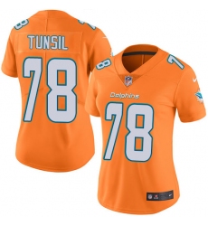Women's Nike Miami Dolphins #78 Laremy Tunsil Limited Orange Rush Vapor Untouchable NFL Jersey