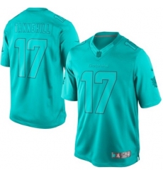 Men's Nike Miami Dolphins #17 Ryan Tannehill Aqua Green Drenched Limited NFL Jersey