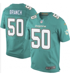 Men's Nike Miami Dolphins #50 Andre Branch Elite Aqua Green Team Color NFL Jersey