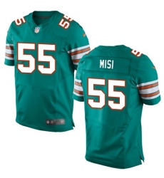 Men's Nike Miami Dolphins #55 Koa Misi Elite Aqua Green Alternate NFL Jersey