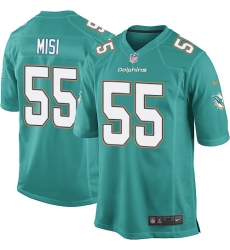 Men's Nike Miami Dolphins #55 Koa Misi Game Aqua Green Team Color NFL Jersey