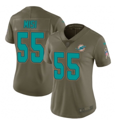 Women's Nike Miami Dolphins #55 Koa Misi Limited Olive 2017 Salute to Service NFL Jersey