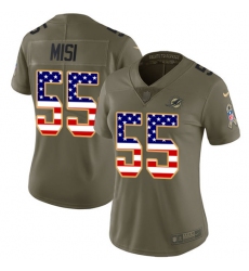 Women's Nike Miami Dolphins #55 Koa Misi Limited Olive/USA Flag 2017 Salute to Service NFL Jersey