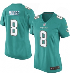 Women's Nike Miami Dolphins #8 Matt Moore Game Aqua Green Team Color NFL Jersey