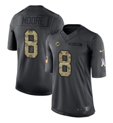 Youth Nike Miami Dolphins #8 Matt Moore Limited Black 2016 Salute to Service NFL Jersey