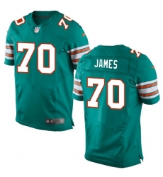 Men's Nike Miami Dolphins #70 Ja'Wuan James Elite Aqua Green Alternate NFL Jersey