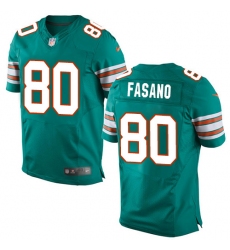 Men's Nike Miami Dolphins #80 Anthony Fasano Elite Aqua Green Alternate NFL Jersey