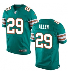 Men's Nike Miami Dolphins #29 Nate Allen Elite Aqua Green Alternate NFL Jersey