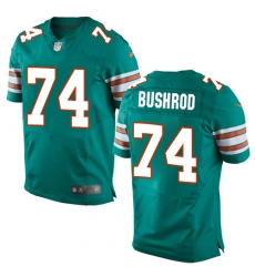 Men's Nike Miami Dolphins #74 Jermon Bushrod Elite Aqua Green Alternate NFL Jersey