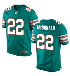 Men's Nike Miami Dolphins #22 T.J. McDonald Elite Aqua Green Alternate NFL Jersey