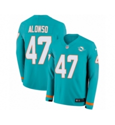Youth Nike Miami Dolphins #47 Kiko Alonso Limited Aqua Therma Long Sleeve NFL Jersey