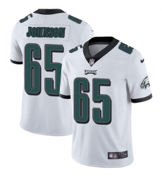 Men's Nike Philadelphia Eagles #65 Lane Johnson White Vapor Untouchable Limited Player NFL Jersey