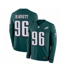 Youth Nike Philadelphia Eagles #96 Derek Barnett Limited Green Therma Long Sleeve NFL Jersey