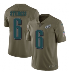 Men's Nike Philadelphia Eagles #6 Caleb Sturgis Limited Olive 2017 Salute to Service NFL Jersey