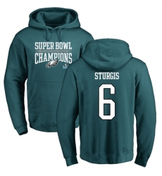 Nike Philadelphia Eagles #6 Caleb Sturgis Green Super Bowl LII Champions Pullover Hoodie