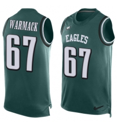 Men's Nike Philadelphia Eagles #67 Chance Warmack Limited Midnight Green Player Name & Number Tank Top NFL Jersey