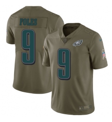 Men's Nike Philadelphia Eagles #9 Nick Foles Limited Olive 2017 Salute to Service NFL Jersey