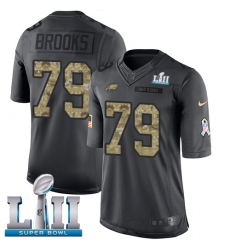 Men's Nike Philadelphia Eagles #79 Brandon Brooks Limited Black 2016 Salute to Service Super Bowl LII NFL Jersey