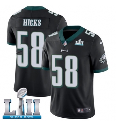 Men's Nike Philadelphia Eagles #58 Jordan Hicks Black Alternate Vapor Untouchable Limited Player Super Bowl LII NFL Jersey