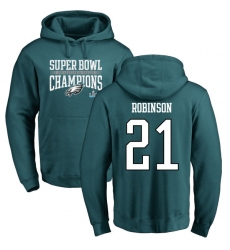 Nike Philadelphia Eagles #21 Patrick Robinson Green Super Bowl LII Champions Pullover Hoodie