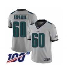 Youth Philadelphia Eagles #60 Chuck Bednarik Limited Silver Inverted Legend 100th Season Football Jersey