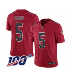 Men's Atlanta Falcons #5 Matt Bosher Limited Red Rush Vapor Untouchable 100th Season Football Jersey