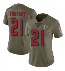 Women's Nike Atlanta Falcons #21 Desmond Trufant Limited Olive 2017 Salute to Service NFL Jersey
