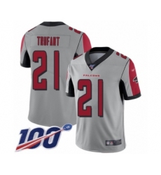 Youth Atlanta Falcons #21 Desmond Trufant Limited Silver Inverted Legend 100th Season Football Jersey