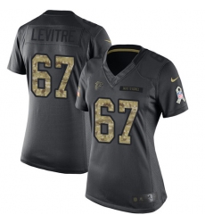 Women's Nike Atlanta Falcons #67 Andy Levitre Limited Black 2016 Salute to Service NFL Jersey