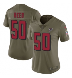 Women's Nike Atlanta Falcons #50 Brooks Reed Limited Olive 2017 Salute to Service NFL Jersey